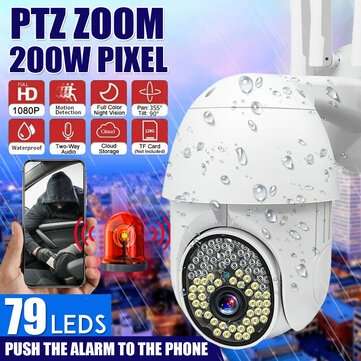 79LEDS 1080P HD IP Wireless PTZ CCTV Outdoor Camera WiFi Security Waterproof IR... (ADAPTOR: USPLUG)