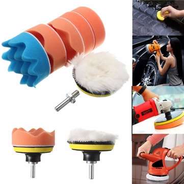 7pcs 3 Inch Buffing Pad Polishing Waxing Wheel with M10 Drill Adapter