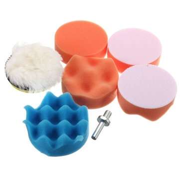 7pcs 3 Inch Buffing Pad Polishing Waxing Wheel with M10 Drill Adapter