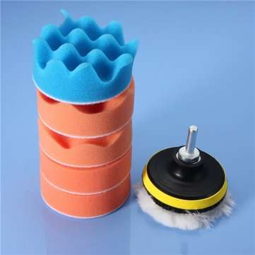 7pcs 3 Inch Buffing Pad Polishing Waxing Wheel with M10 Drill Adapter