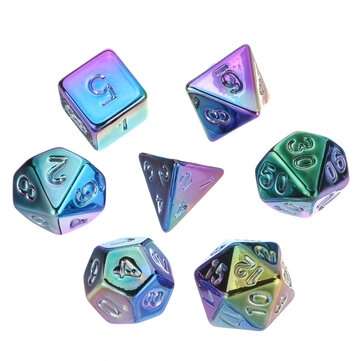 7Pcs/set Metal Polyhedral Dice Role Playing Game Tabletop Games Xmas Gift Toy (COLOR: MULTICOLOR)