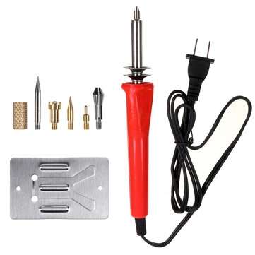 7PCS Electric Wood Burning Tool Kit Craft Set Soldering Pyrography Art Pen Tips (PLUG: 110VUSPLUG)