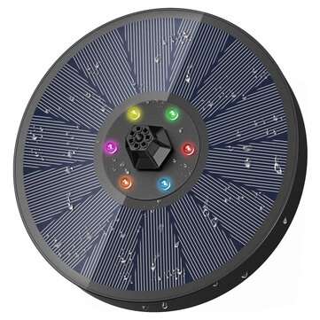 7V 160mm LED Colors Solar Fountain 4-in-1 Nozzle 3W Solar Powered Fountain Pump Solar Bird Bath Foun