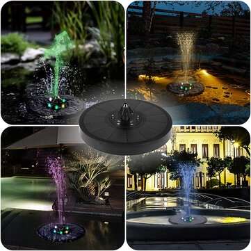 7V 160mm LED Colors Solar Fountain 4-in-1 Nozzle 3W Solar Powered Fountain Pump Solar Bird Bath Foun