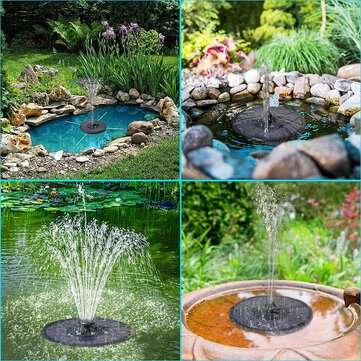 7V 160mm LED Colors Solar Fountain 4-in-1 Nozzle 3W Solar Powered Fountain Pump Solar Bird Bath Foun