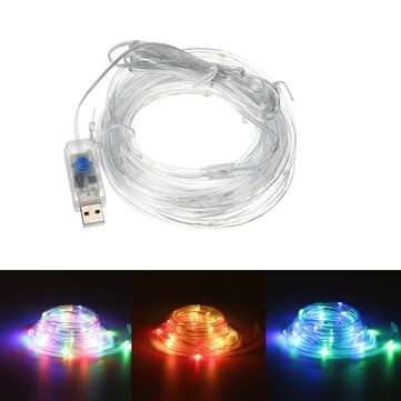 8 Modes 7M/12M 50LED/100LED USB/Battery Powered Stripe Party Li... (LENGTH: 7M | TYPE: BATTERYPOWER)