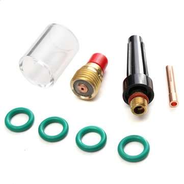 8 PCS Welding Torch Gas Lens Glass Cup Kit For TIG WP-9/20/25 Series 0.04Inch