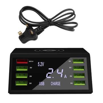 8 USB Port QC 3.0 Charger Dock Stand Station for Multiple Devices with for Phone W... (PLUG: USPLUG)