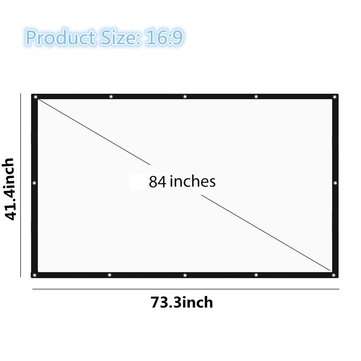 84` inch Projector Screen Home Cinema Theater Projection Screen 16:9