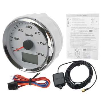 85mm 9-32V 120km/h 200km/h GPS Speedometer Odometers Gauge LCD Display With 8 Color Bac... (NO.: 02)