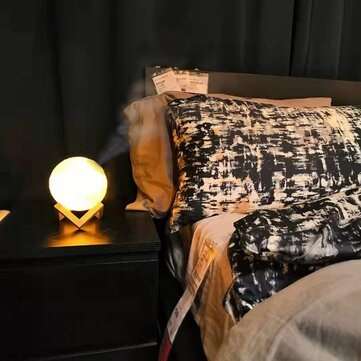 880ML 3D LED Night Light Air Humidifier Moon Lamp