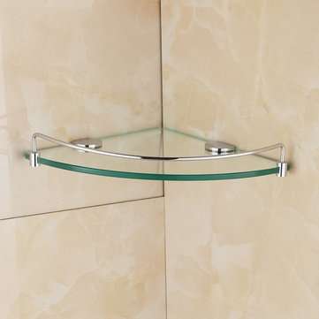 8mm Bathroom Corner Tempered Glass Shower Shelf Storage Soap Dish Rack Holder Wall-mounted Kitchen