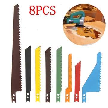 8pcs Jigsaw Blades Sabre Scroll Assortment Set Wood Metal Steel Drywall Blades