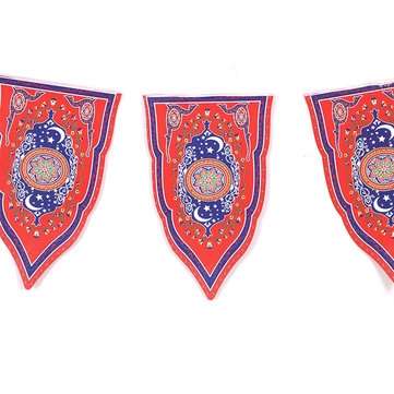 8PCS Ramadan Flag Islamic Bunting Hanging Flag Eid Mubarak Party Decorations