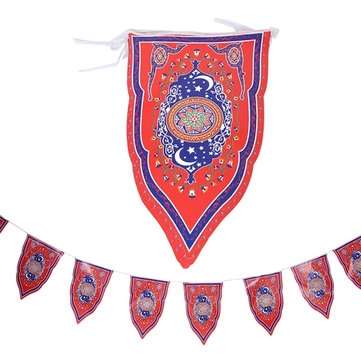 8PCS Ramadan Flag Islamic Bunting Hanging Flag Eid Mubarak Party Decorations