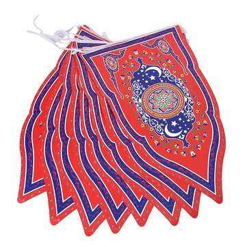 8PCS Ramadan Flag Islamic Bunting Hanging Flag Eid Mubarak Party Decorations