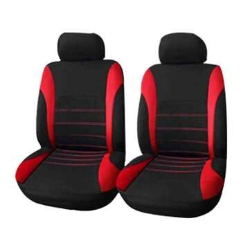 9 Pcs/Set Universal Car Seat Covers Cushion Headrest Cover Protective Front&Rear Se... (COLOR.: RED)