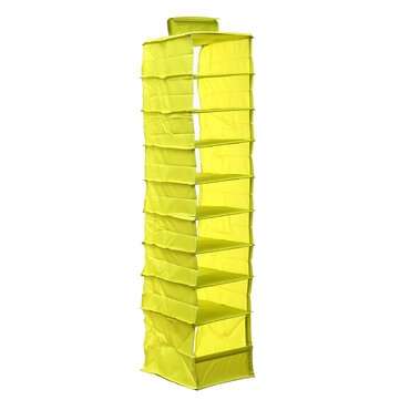 9 Shelves Hanging Closet Wardrobe Clothes Rack Storage Organizer Bag Blanket (COLOR.: GREEN)