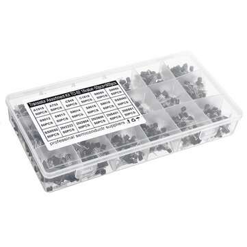 900Pcs 18Value NPN/PNP Transistor Set 2N2222 2N3904 2N3906 2N5401 2N5551 A1015 A733 C1815 C945 SS805