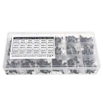900Pcs 18Value NPN/PNP Transistor Set 2N2222 2N3904 2N3906 2N5401 2N5551 A1015 A733 C1815 C945 SS805