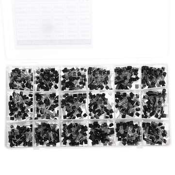 900Pcs 18Value NPN/PNP Transistor Set 2N2222 2N3904 2N3906 2N5401 2N5551 A1015 A733 C1815 C945 SS805