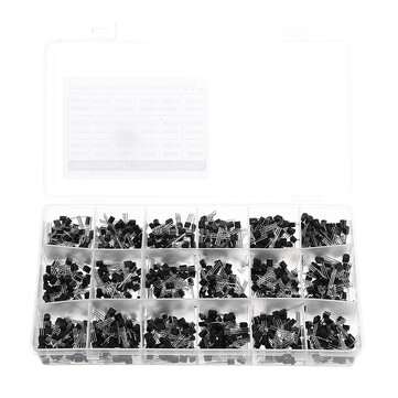 900Pcs 18Value NPN/PNP Transistor Set 2N2222 2N3904 2N3906 2N5401 2N5551 A1015 A733 C1815 C945 SS805
