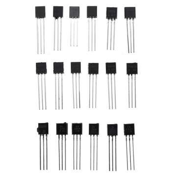 900Pcs 18Value NPN/PNP Transistor Set 2N2222 2N3904 2N3906 2N5401 2N5551 A1015 A733 C1815 C945 SS805
