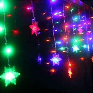 96 LED Snowflake String Curtain Window Lights Colorful Wedding Lamp... (LIGHT COLOR: COLOURFULLIGHT)