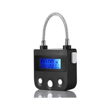 99 Hours USB Rechargeable Time out Padlock Max Timing Lock Digital Timer Alarming... (COLOR1: WHITE)