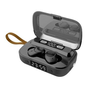 A13 4-in-1 TWS Dual bluetooth Earbuds Digital Display Touch In Ear Sport Earphone ... (COLOR: BLACK)