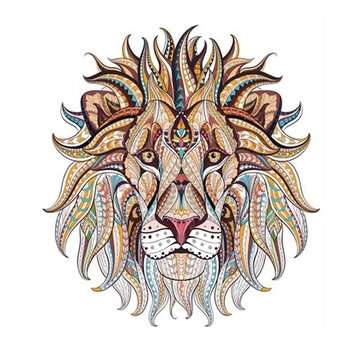 A3/A4/A5 3D Wooden Animal Pattern Puzzle Lion Shaple Jigsaw Puzzles Early Education Pu... (SIZE: A5)