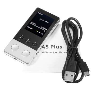 A5 Plus 1.8 Inch 8GB 250 Hours Portable MP3 Lossless Music Player FM/TF Pedomete... (COLOR.: SILVER)