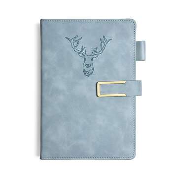 A5 PU Leather Notebook 360 Pages Traveler Journal Lined Paper... (TYPE: WITHBUCKLE | COLOR: SKYBLUE)