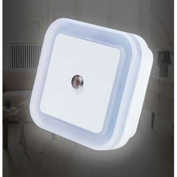 AC110-220V 0.5W Plug-in LED Night Light Lamp with Light Sensor Warm White US Plug ... (PLUG: EUPLUG)