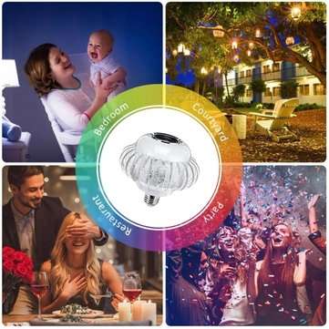 AC110-220V 6W Wireless Music E27 bluetooth LED Bulb Lamp 5050 RGB Color Stereo Audio Speaker