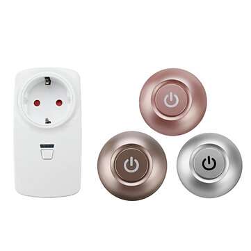 AC85~250V Remote Control Socket with Self-generating Wireless Remote Control S... (COLOR.: ROSEGOLD)