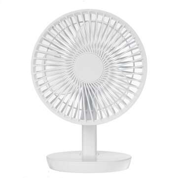 Adjustable Angle Desk Fan DC5V 3-Gear USB Charging Mini Fan Black/White For Outdoo... (COLOR: WHITE)