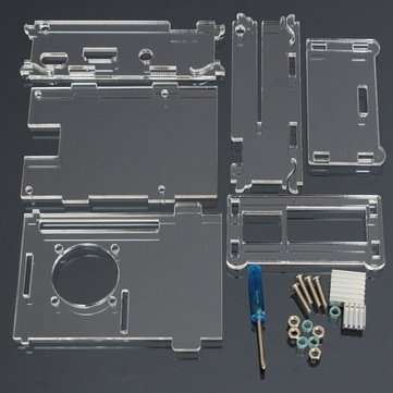 Acrylic Shell With Two Heat Sink For Raspberry Pi 2 Model B & RPI B+