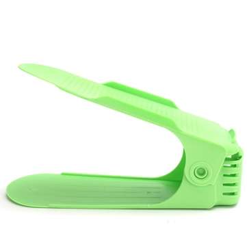 Adjustable Storage Shoe Rack Double Shoe Support Space-saving Artifact Storage Sl... (COLOR.: GREEN)