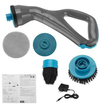 All in 1 Muscle Electrical Cleaning Brush Scrubber Cordless Bathroom Shower Tile+4... (PLUG: USPLUG)