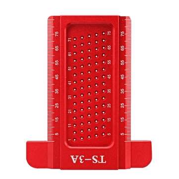 Aluminrum Alloy TS-3A Precision Hole Marking T Ruler 75mm Hole Positioning Metric M... (COLOR.: RED)