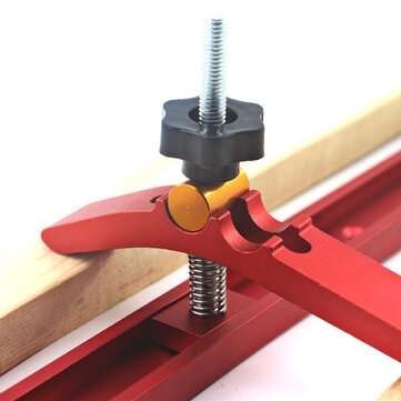 Aluminium Alloy T-track Hold Down Clamp with Wire Spring for 30/45 Type Miter Slot Woodworking Tool