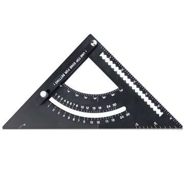 Aluminum Alloy Angle Ruler Measuring Tool Thicken Measuring Ruler Miter Carpenter ... (COLOR: BLACK)