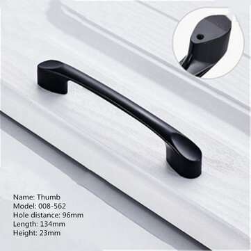 Aluminum Alloy Black Handles For Furniture Cabinet Knobs And Handles Kitchen Handles ... (STYLE: #4)