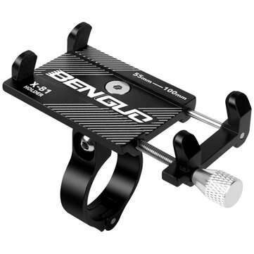 Aluminum Alloy Motorcycle Bike Bicycle MTB Handlebar Phone GPS Holder Stem Mount (COLOR.: BLACK)
