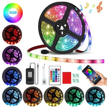AMBOTHER 5 m Bluetooth Bare Board Light Bar RGB with Screw Buckle 24 Key Remote Co... (PLUG: EUPLUG)