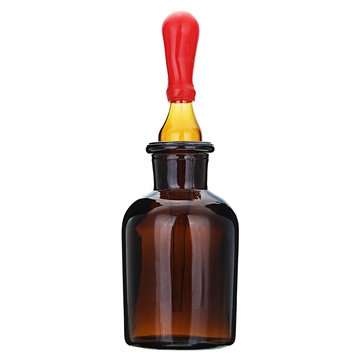 Amber Glass Dropper Dropping Reagent Storage Bottle Lab Glassware w/ Ground Gla... (CAPACITY: 125ML)