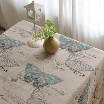 American Style Cotton Linen Tableware Mat Table Runner Tablecloth Desk Cover He... (SIZE: 140*140CM)
