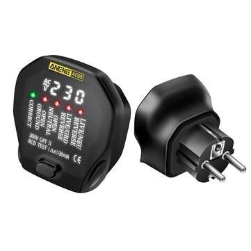 ANENG AC09 Digital Socket Tester Voltage Test Socket Detector US/UK/EU Plug Live G... (PLUG: EUPLUG)