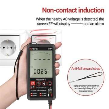 ANENG 618A Digital Multimeter Professional Smart Touch DC Analog True RMS Auto Tester Capacitor NCV